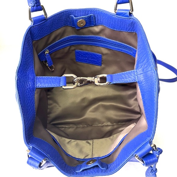 Cole Haan Blue Pebbled Leather Tote Crossbody Bag - Picture 9 of 14